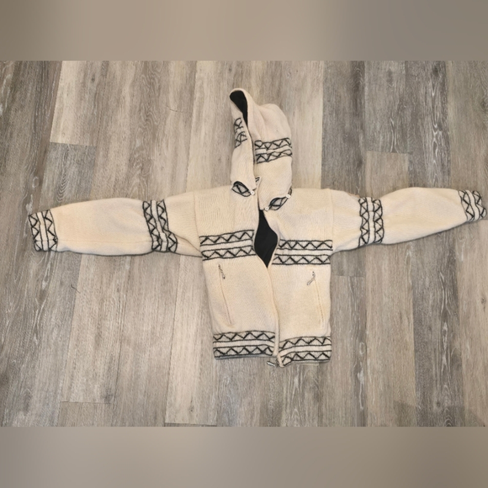 Windfjord Norwegian Sweater Jacket White XS 100% Wool